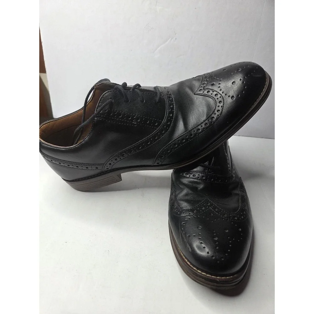 Dockers Mens Black Wingtip Brogue Oxford Dress Shoes 13M 90-36584